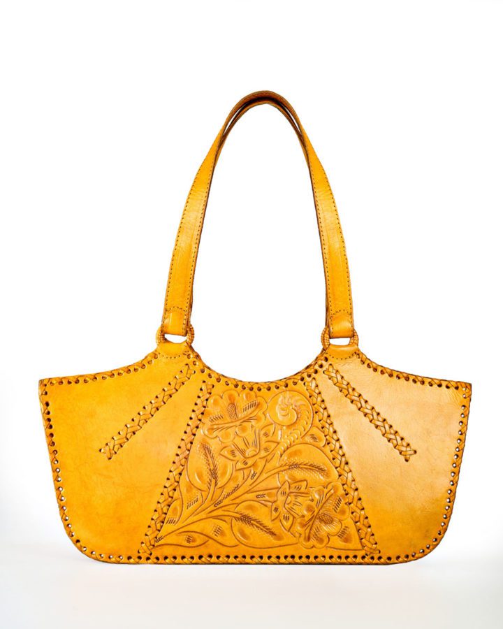 golden brown shoulder bag