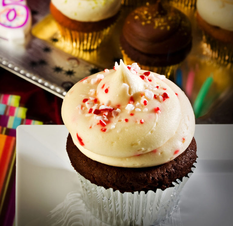 Chocolate cupcake with butter cream icing by Jeff Behm Photography