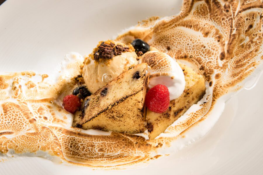 bread pudding a la mode by frederick food photographer Jeff Behm Studios