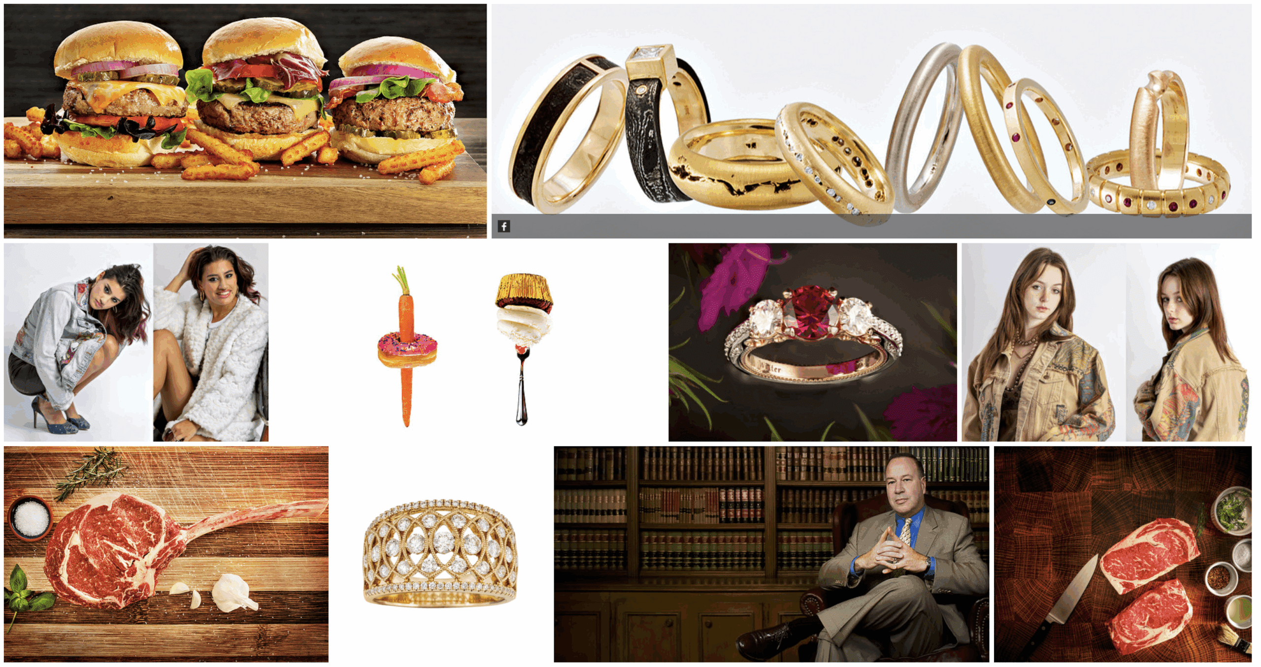 This selection highlights some of the diversity in my work — from editorial and advertising imagery to handcrafted jewelry and styled food photography.